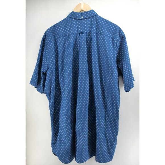 Ralph Lauren Button Down Shirt All Over Print Diamond Men’s XLT Tall Blue - Picture 8 of 9